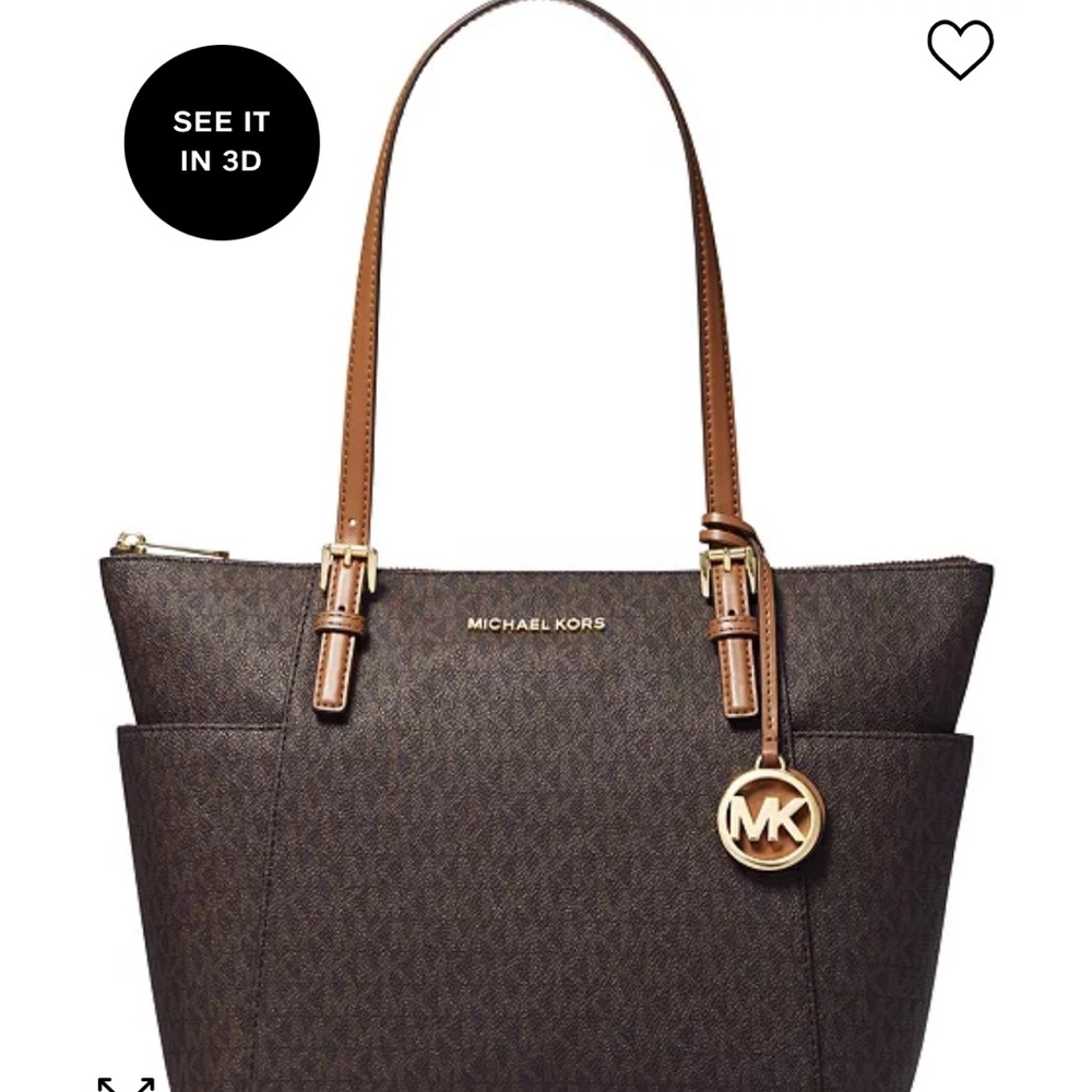Michael Kors Signature Jet Set East West Top Zip Tote Brown
